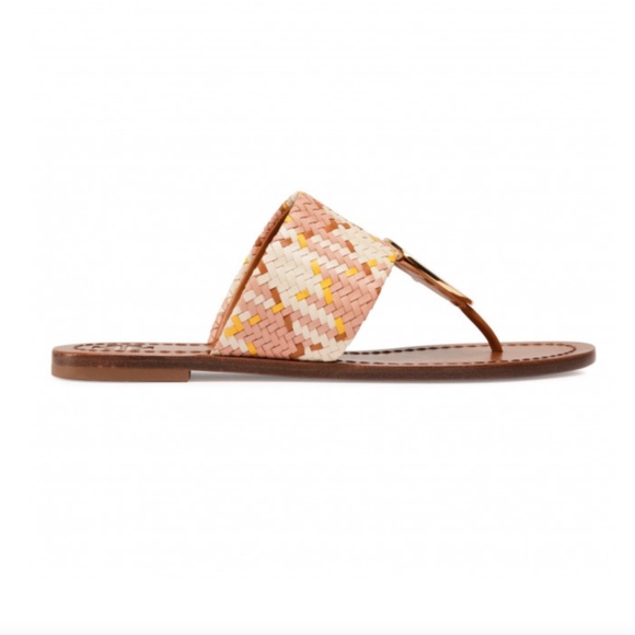 NWT Tory Burch Patos Disk Sandal in Neutral Woven 8 - Picture 2 of 12
